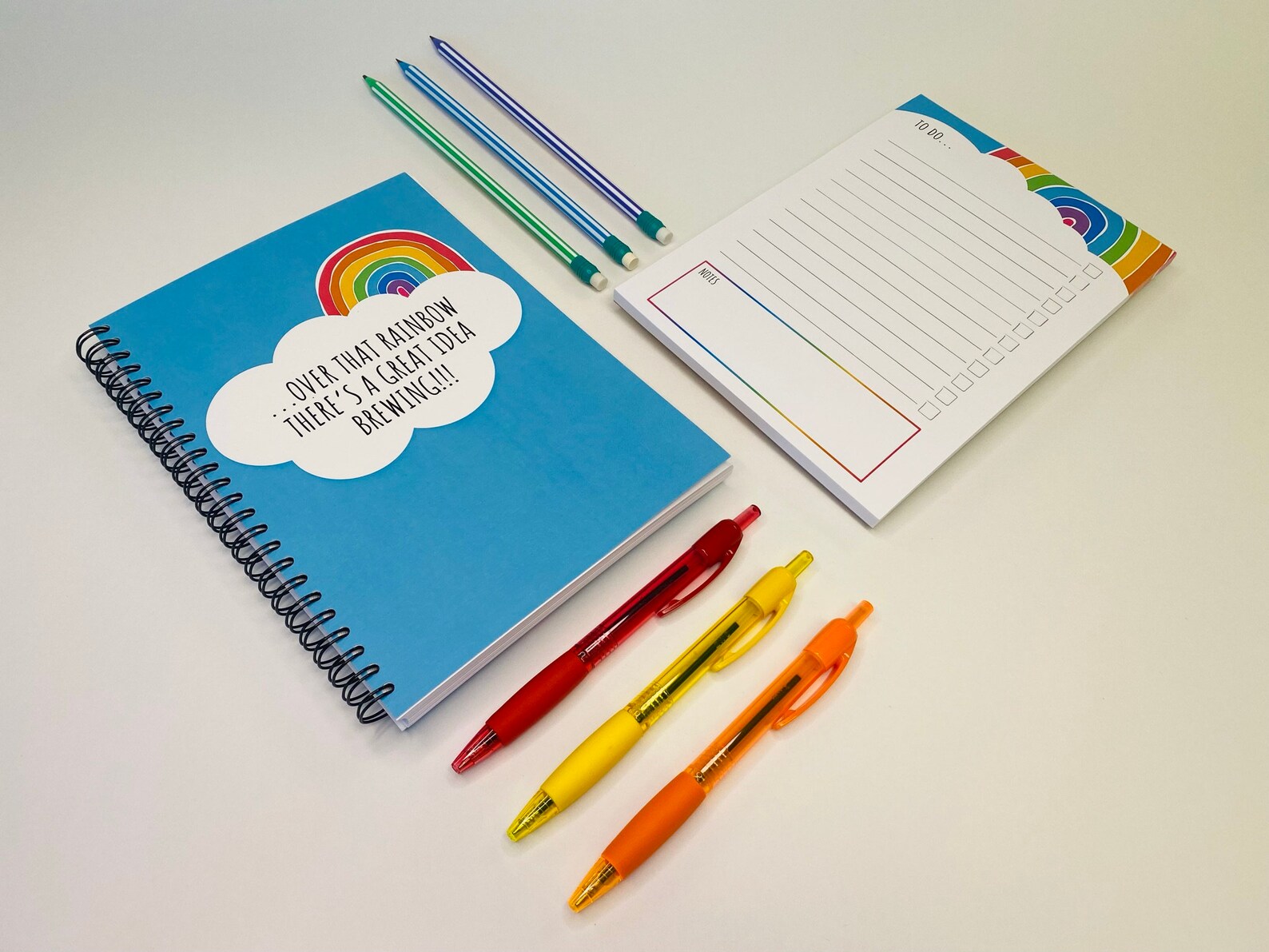 A5 Notepad Rainbow Design to Do Lists Desk Pad Lined Etsy UK