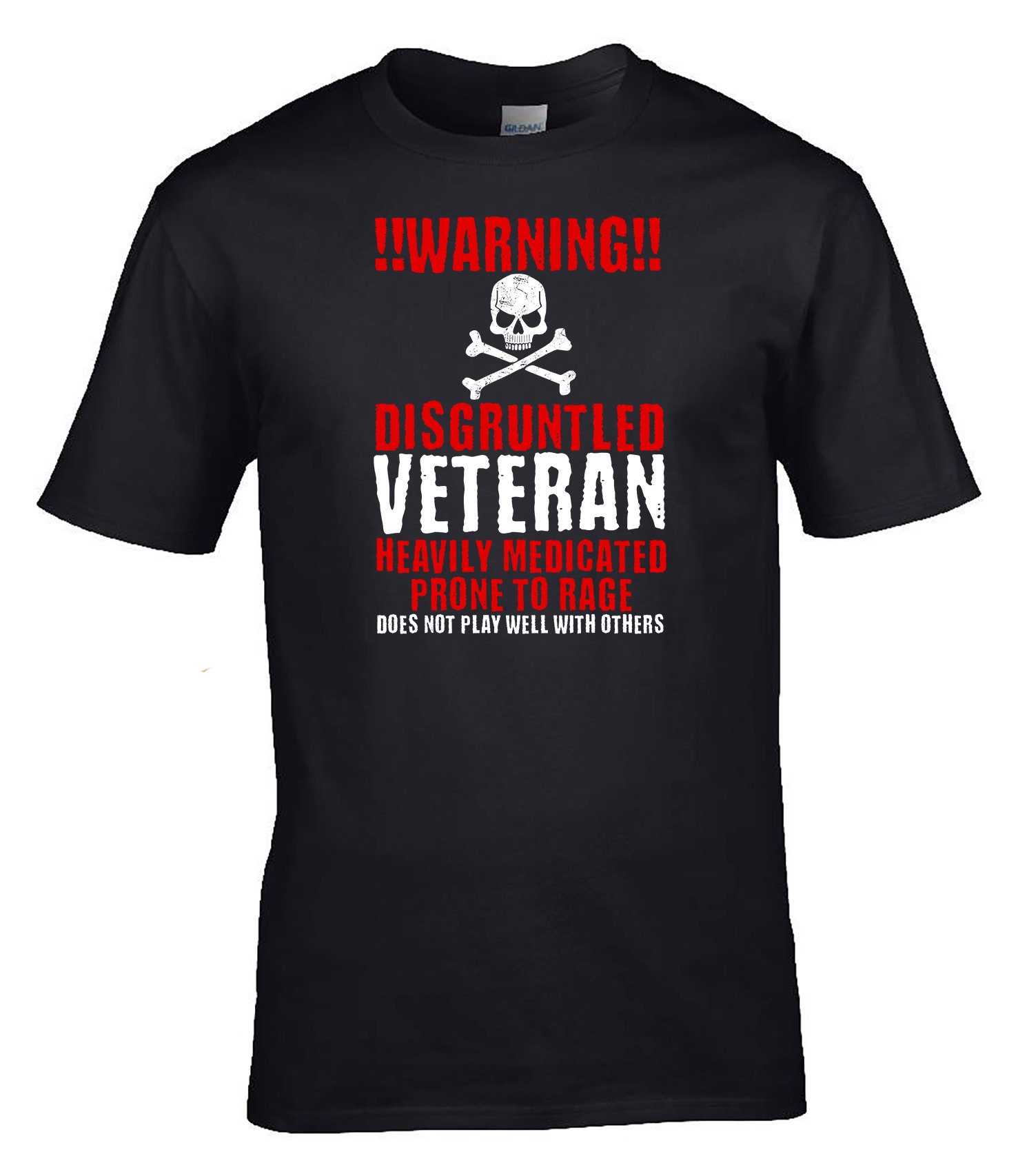 Warning Iraq Vet Medicated T-Shirt American Veteran Shirt Warning Iraq Vet Medicated T-Shirt American Veteran Shirt