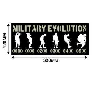 Funny Military Evolution Sticker | Military Humor Decal | Soldier Life Vinyl Sticker | Military Gift for Veterans & Service Members