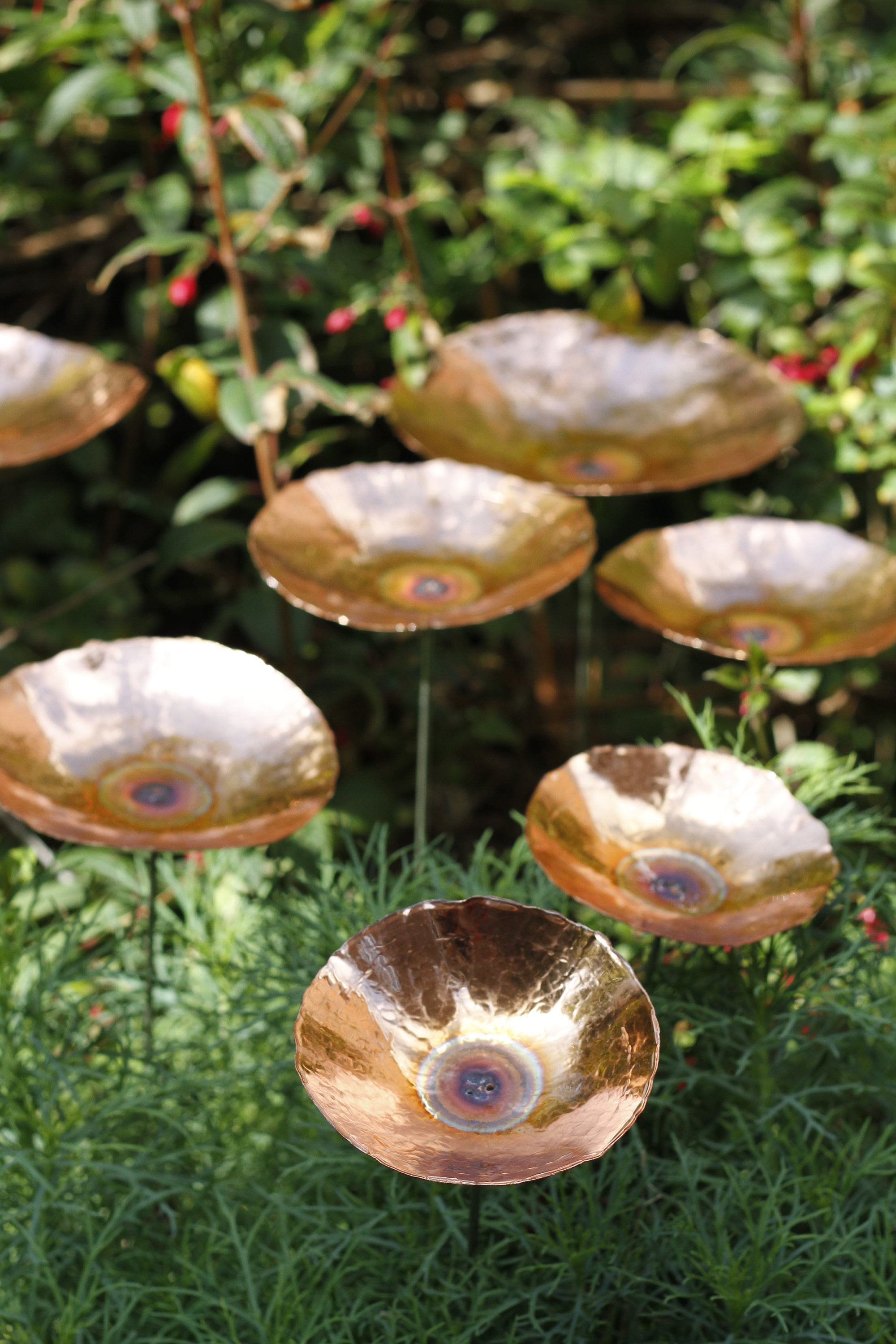 Copper Poppy Garden Ornament Etsy