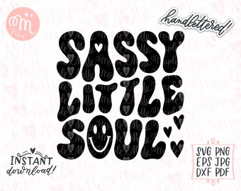 Freche kleine Seele svg, freche svg, groovy svg, freche Vibes svg, Retro Kinder svg, Boho svg, Hippie svg, wellig gestapelt svg, trendige Cricut svg