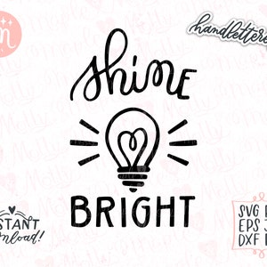 Glanzende heldere SVG | Zelfliefde lichaam positieve SVG | Motiverende SVG | Handgeschreven SVG | SVG-bestand knippen | Citeer Svg voor Cricut en silhouet