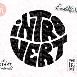 Introverte Svg, Homebody Svg, sociale Svg, onhandige Svg, extraverte Svg, introverte Svg, geestelijke gezondheid Svg, persoonlijkheid Svg, Hand geletterden Svg