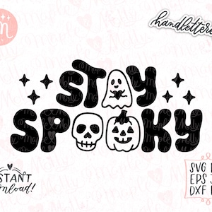 Spooky Vibes Svg, Feeling Spooky Svg, Ghost Svg, Spooky Svg, Halloween Svg, Pumpkin Svg, Halloween Cut File, Cute Halloween Svg, Goth Svg