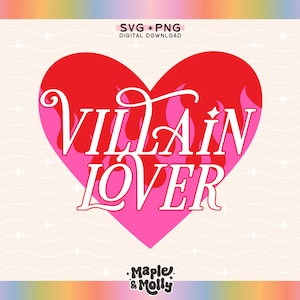 Villain Lover Svg Reading Png Bookish Book Tropes Romantasy Inimigos para amantes Smut Smutty Dirty Book Lover Bookworm Valentine Stfuattdlagg