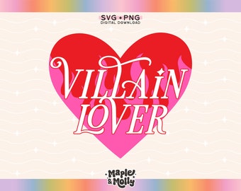 Villain Lover Svg Reading Png Bookish Book Tropes Romantasy Enemies to Lovers Smut Smutty Dirty Book Lover Bookworm Valentine Stfuattdlagg