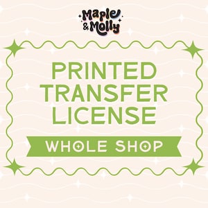 Gedruckte Transfer-Erweiterte Lizenz für GANZE SHOP - Unbegrenzte kommerzielle Verkäufe