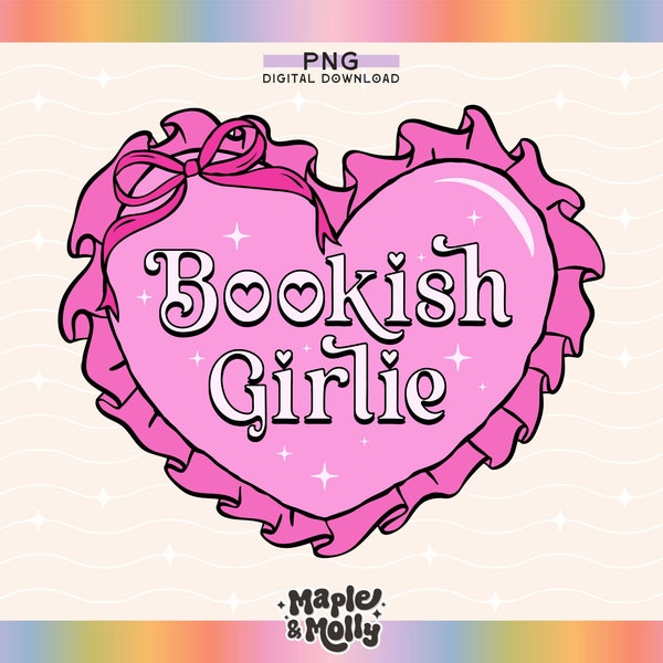 Bookish Girlie Png Coquette Cute Pink Bow Book Lover Bookworm Bookaholic Book Club Kindle Era Fantasy Romance Library Soft Girl TBR Fiction