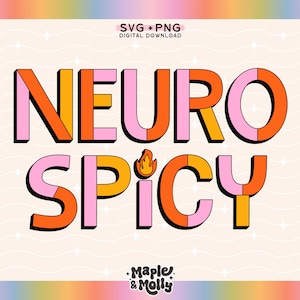 Neurospicy SVG Neurodivergent Png セロトニン ドーパミン SVG 昇華デザイン メンタルヘルス SVG ADHD SVG 化学物質不均衡 SVG 商用利用