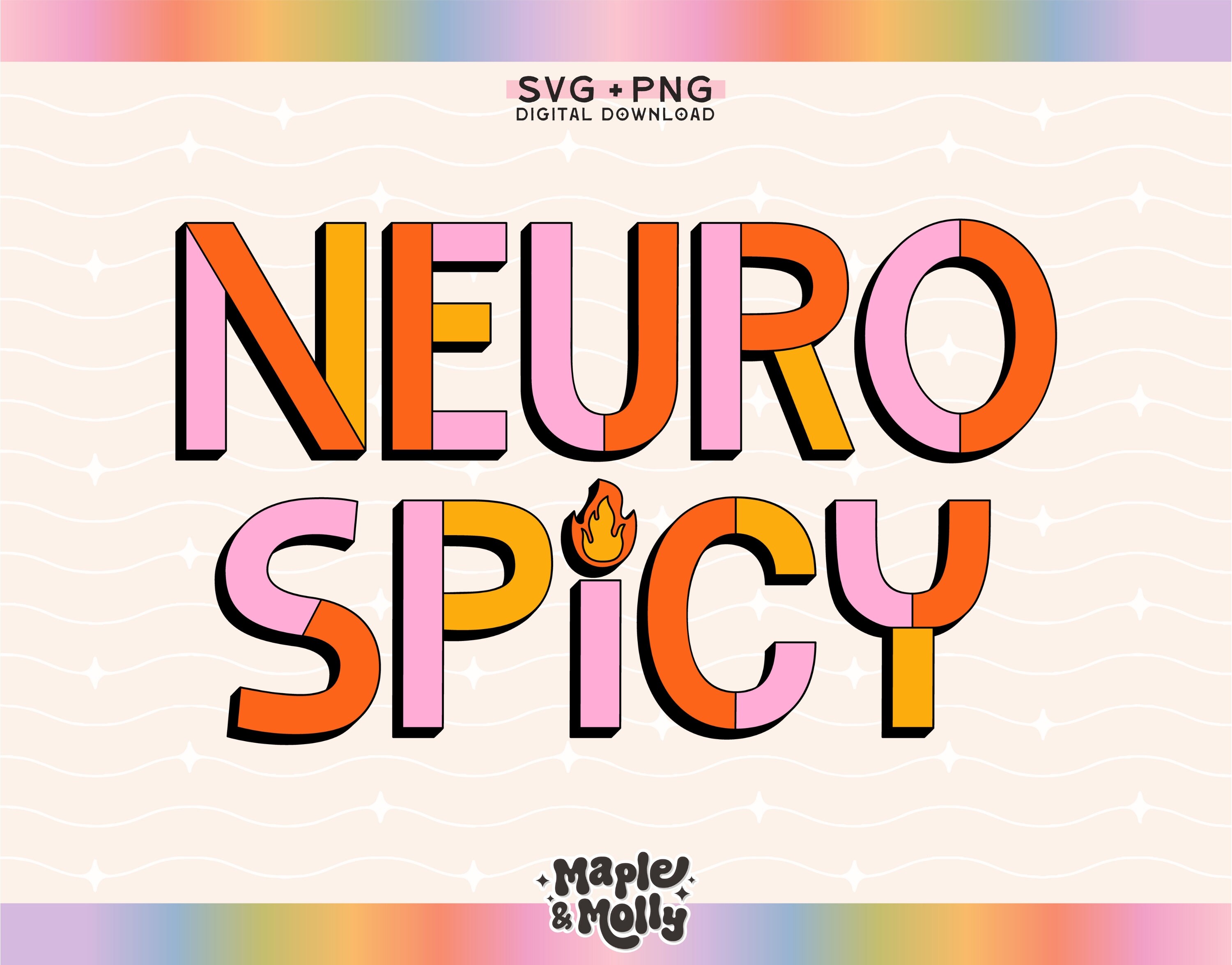 Neurospicy SVG Neurodivergent Png Serotonin Dopamin SVG Sublimation Design Psychische Gesundheit