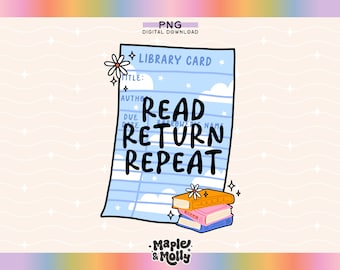 Ler Voltar Repetir Biblioteca Book Lover Png Bookish Reading Book Tok Book Club Bookworm Audiobook Book Club TBR Presente para design de cartão de bibliotecário