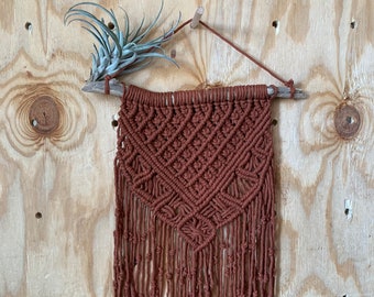 Rust Colored Macrame Wall Hanging
