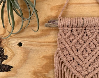 Mini Blush Colored Macrame Wall Hanging