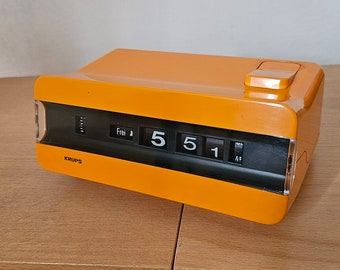 Krups,flip clock,roll clock,yellow color