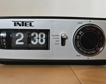 Intel,flip clock with radio,radio flip clock,rare