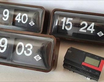 TN Telenorma,flip clock,3st,Masterclock Müller ,klappzahlen,hauptuhr,vintage