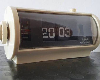 Meister Anker,flip clock,klappzahlen Wecker,vintage