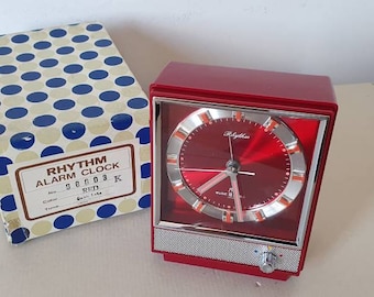 Rhythm,alarm clock,New old stock, mehanical,2×music,vintage,Wecker 70'