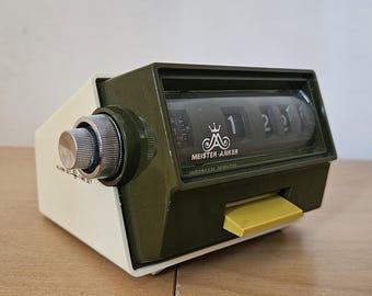 Meister Anker,rolling,flip clock age,Wecker,vintage