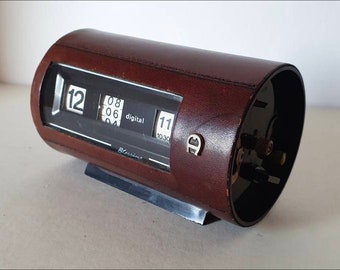 Blessing,Etienne Aigner design, flip clock,lether,vintage,