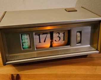 Copal 702, flip clock, gold,klappzahlen Wecker,vintage