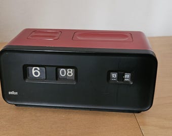 Braun Phase 1,rolling,flip clock ,alarm,vitange,rare ,70' ,Rams and Lubs design
