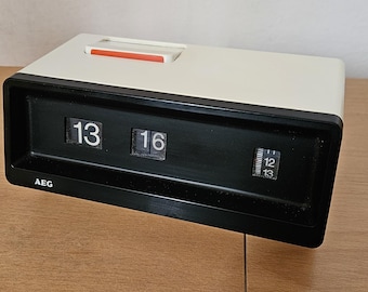 AEG rolling clock, flip clock,Braun clock edge,made in Germany