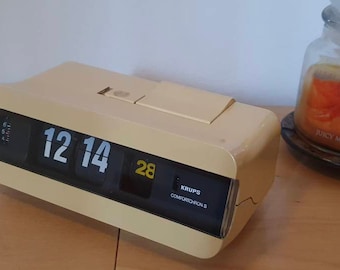 Krups comfortchron ,flip clock,date,made in Germany,klappzahlen Wecker,vintage