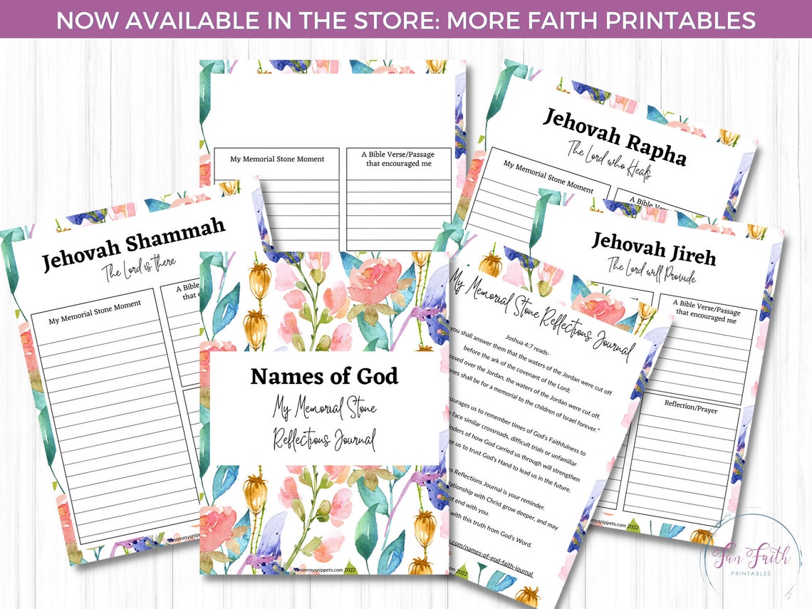 36 Names of God Printable Cards With Bible Verses Scripture - Etsy