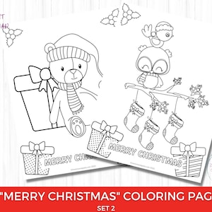 More Christmas Coloring Pages for Kids, Printable Christmas Coloring Sheets, 12 Merry Christmas Coloring Pages, Christmas Printables