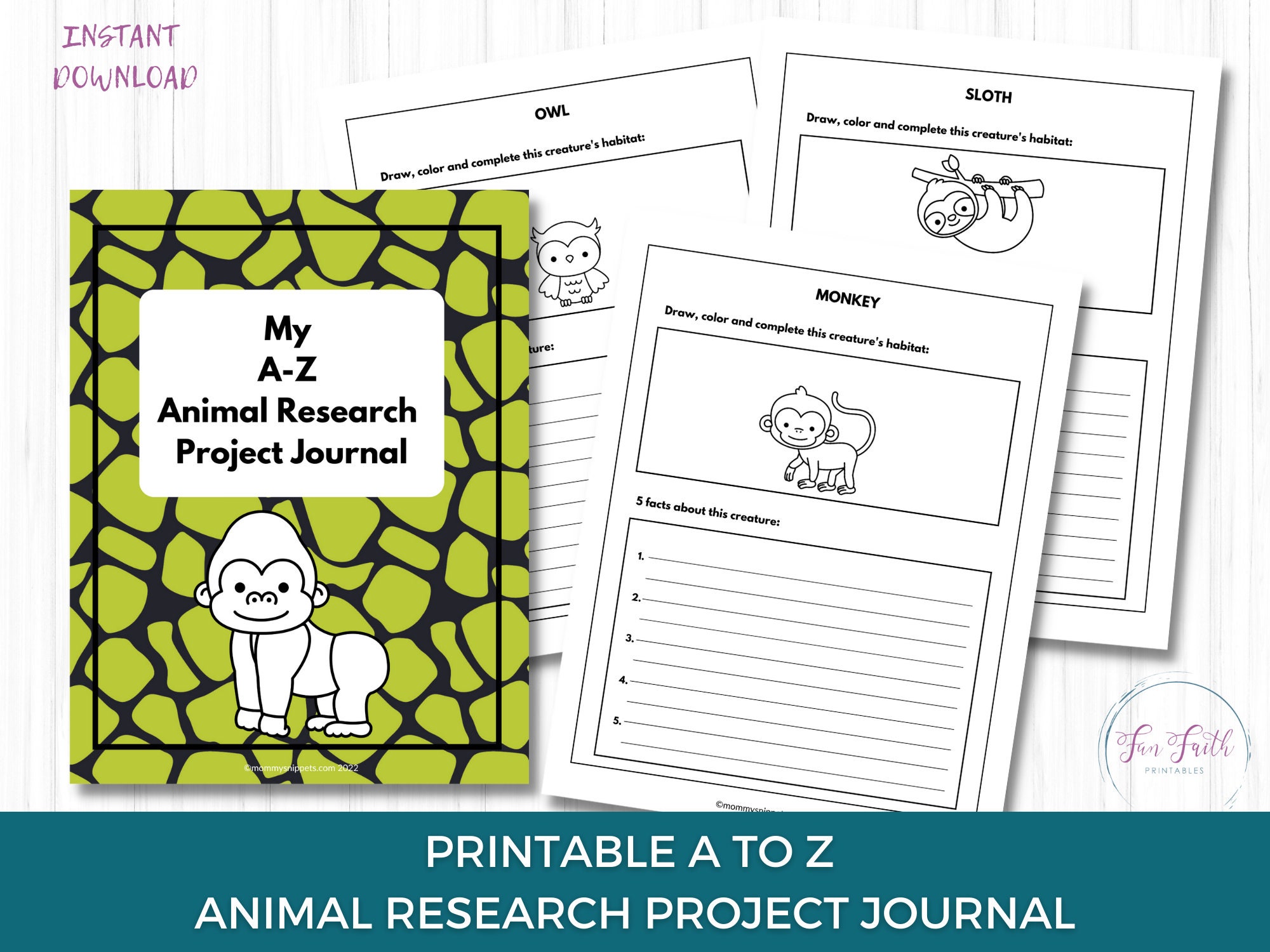 A to Z Animal Research Workbook for Kids Animal Facts - Etsy A to Z Animal Research Workbook for Kids Animal Facts - Etsy