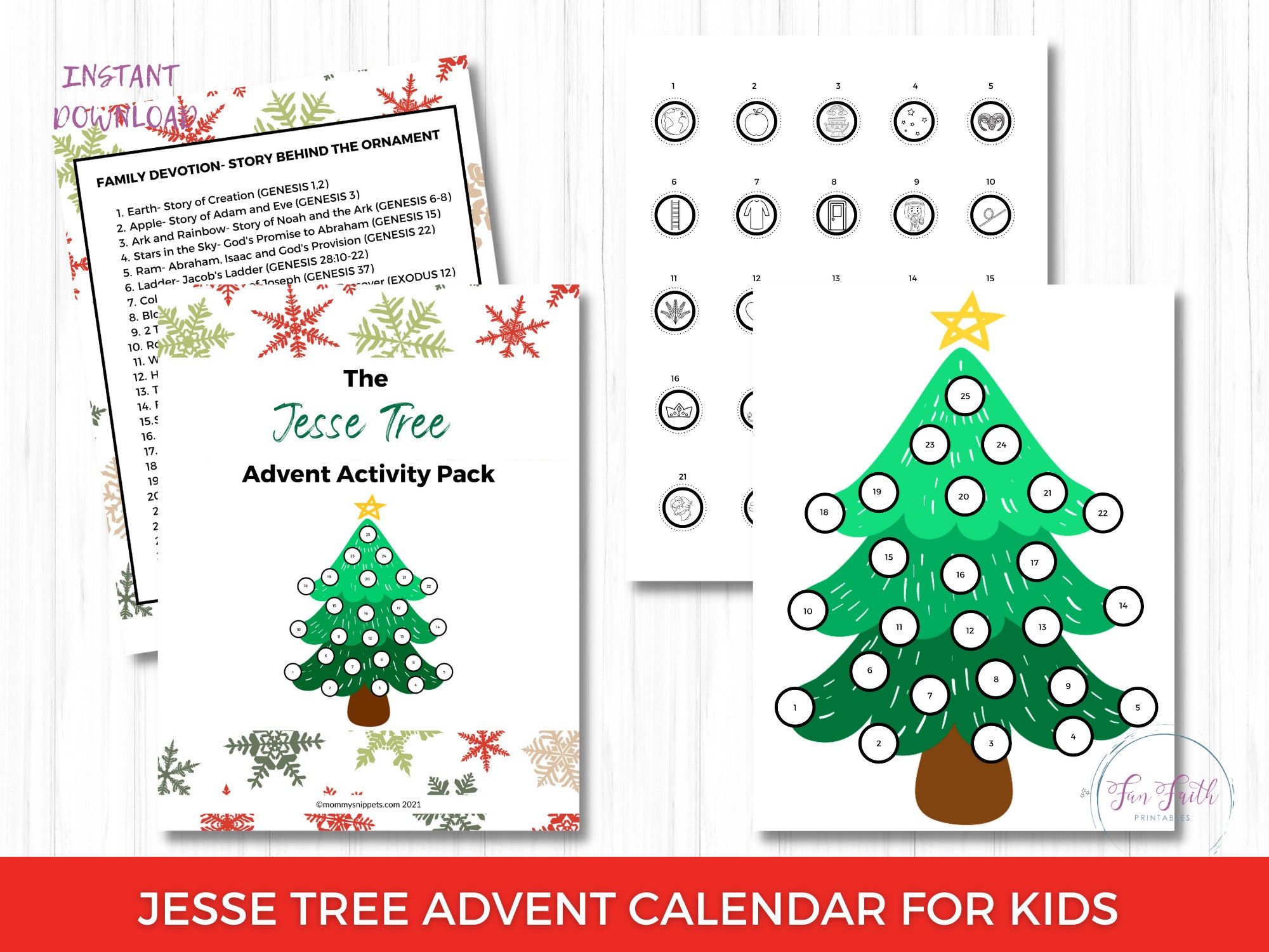 Jesse Tree Advent Calendar for Kids A Family Christmas Advent Activity