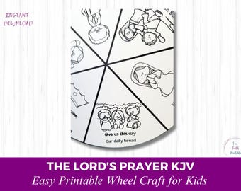 Lord's Prayer Wheel Craft – KJV Printable for Kids (Digital Download)