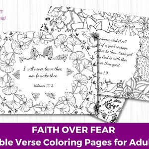 Printable Floral Adult Faith Coloring Pages  Digital Download image 2