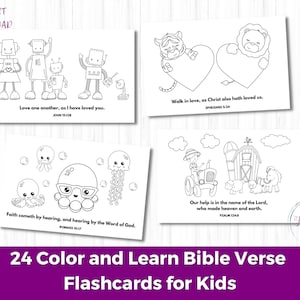 24 Large Printable Scripture Cards, Bible Verse cards, Printable Bible Verses for Kids, Easy Bible Verses for Kids, Bible Memory Cards