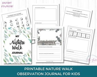 Natuurwandeling voor kinderen, speurtocht, afdrukbaar (digitale download)