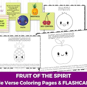 Fruit of the Spirit Bible Verse Coloring Pages for Kids Fruit image 3
