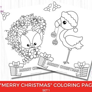 Christmas Coloring Pages for Kids, Printable Christmas Coloring Sheets, 12 Merry Christmas Coloring Pages, Christmas Printables