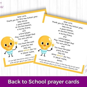 Back To School Prayer Card, First Day of School Prayer Card, Prayer for Children, Blessing Bag Prayer Card, Back to School Printable
