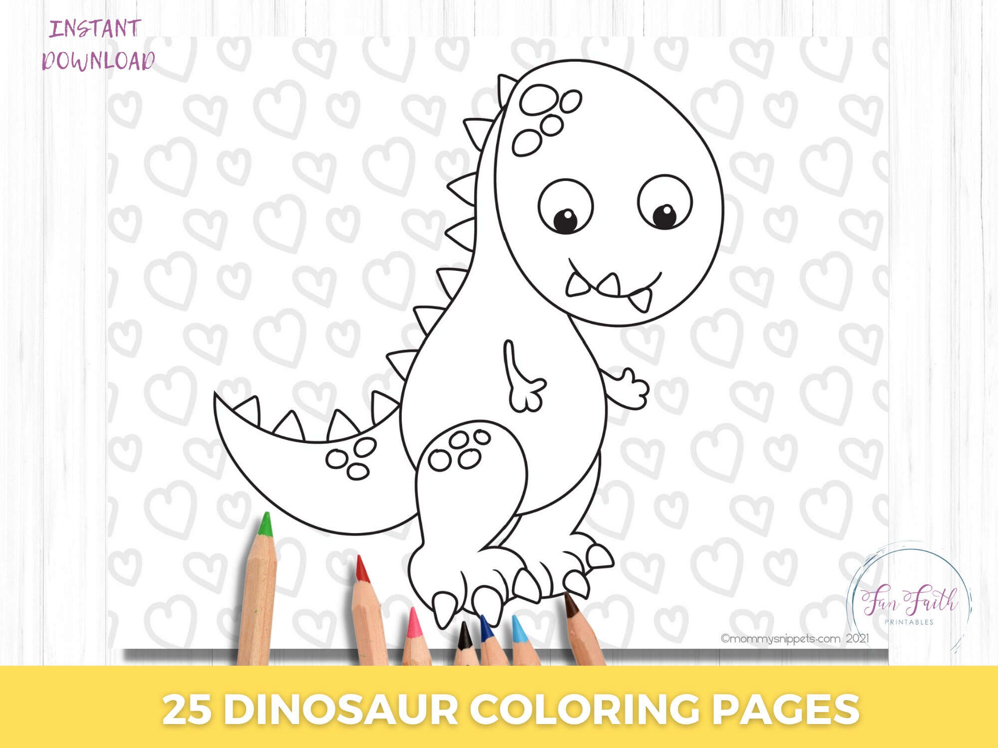 25 Dinosaur Coloring Pages for Kids – Printable Party Favors (PDF) - Etsy