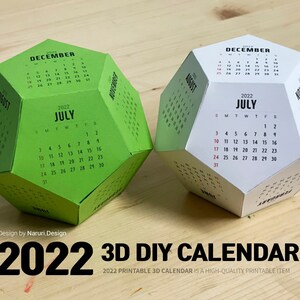 Dodecahedron Calendar 2022 Printable