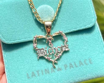 Bichota Necklace, Bichota Heart Necklace, Gold Heart Necklace, Latina Necklace