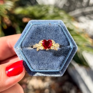 Butterfly Heart Ring, Gold Butterfly heart ring, crystal butterfly ring, pink heart ring, heart shaped ring, gold heart ring