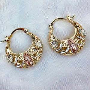 Virgen de Guadalupe Gold Hoops