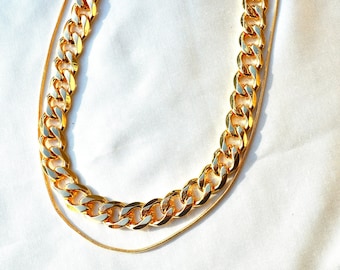 Gold Layered Necklace, Silver Layered Necklace, Women Layered Necklace, Layered Chain necklace