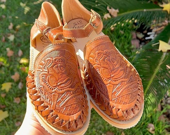 Huaraches Mexicanos Marrones, Huaraches Mexicanos Mujer, Huaraches de cuero marrón, Huaraches marrones