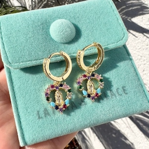 Virgin Mary Earrings, Virgencita Earrings, Virgen de Guadalupe earrings, Virgencita jewelry