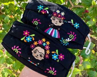 Frida Face Mask, Frida muñeca masks, handmade face masks
