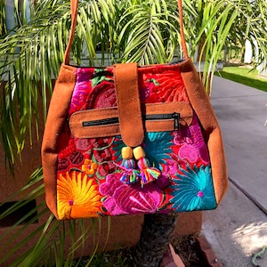 Mexican Embroidered Purse Mexican Crossbody Bag Mexican Colorful