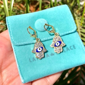 Evil Eye Earrings, Mal Ojo Earrings, Blue evil eye earrings, evil eye jewelry, ojo earrings